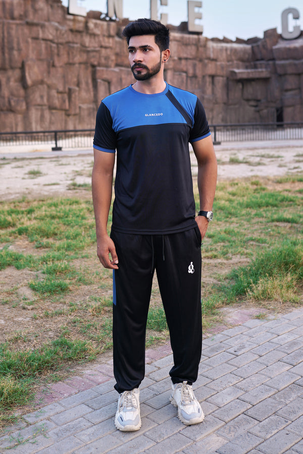 Glancedo Comfort Fit Color-Block Quick-Dry Tracksuit