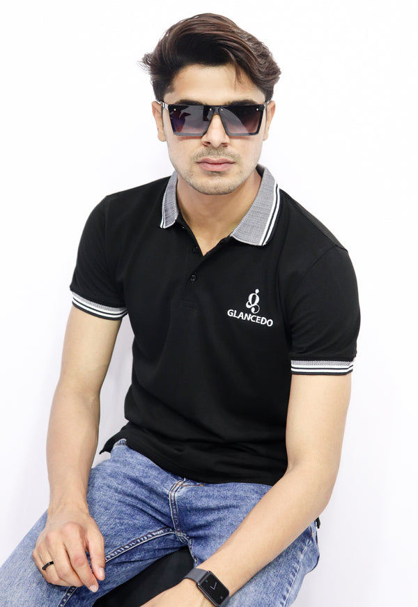 Glancedo Blackout Edition Polo T-Shirt Sleek Quick-Dry