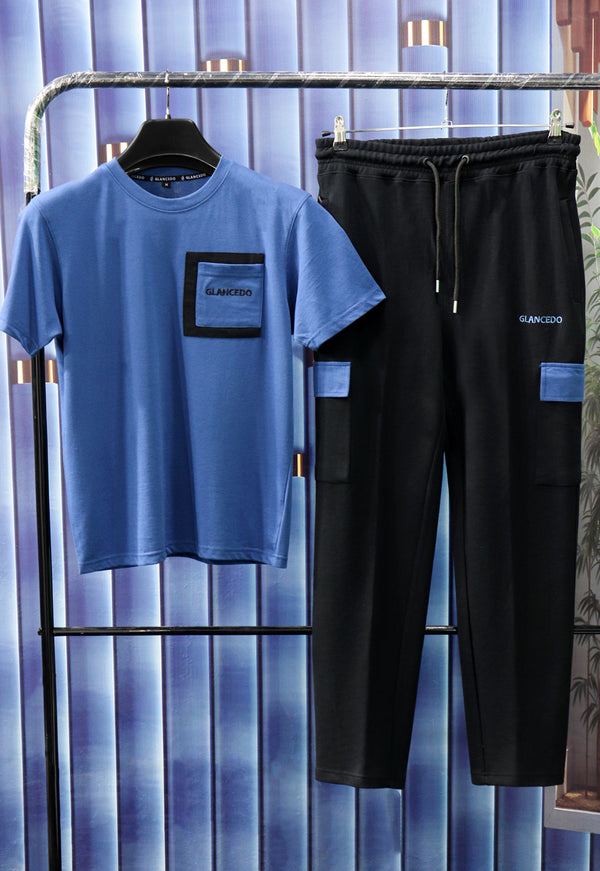 Glancedo Premium Cotton Tracksuit For Men Blue