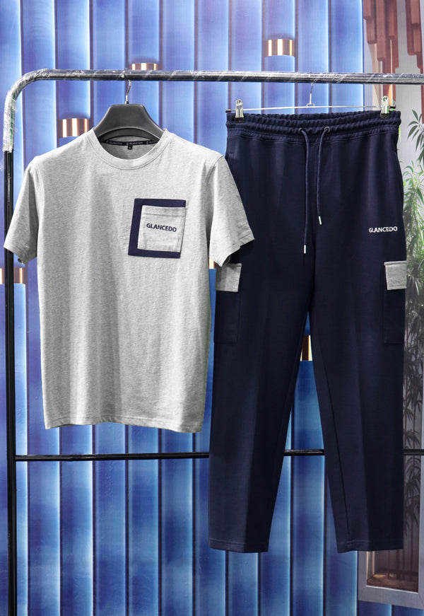 Glancedo Premium Cotton Tracksuit For Men Grey