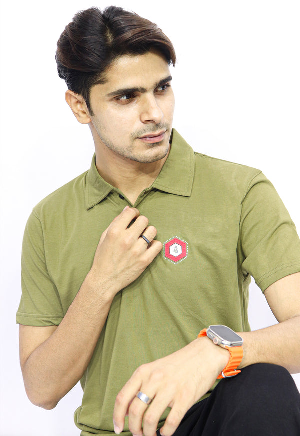 Glancedo Iconic Logo Cotton Polo T Shirt